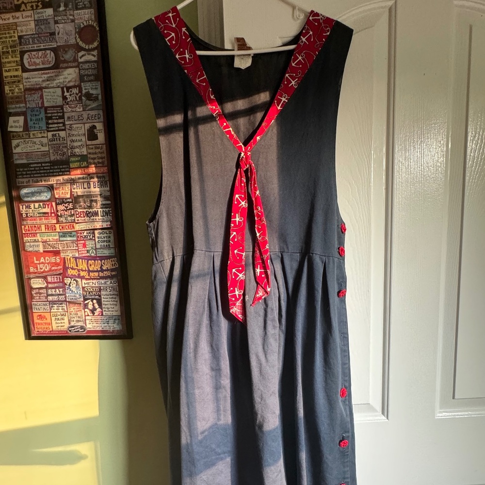 Adorable vintage sailor denim jumper dress